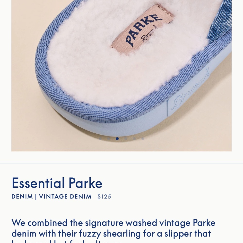 Parke Brunch Collab Denim Slip-On Slippers Size W8/ M7 - Picture 9 of 15